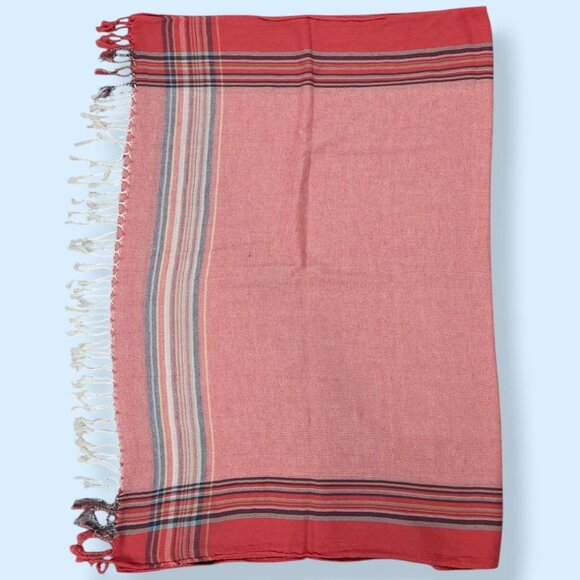 Tommy Hilfiger XL Pink Fringe Scarf - Picture 5 of 6